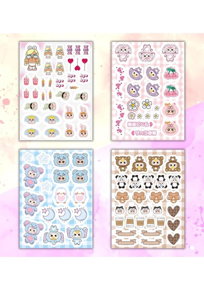 Cute Baby My Dıy Sticker Book 24 17 Cm 16 Sayfa Özel Tasarım Rengarenk Sticker Kitabı