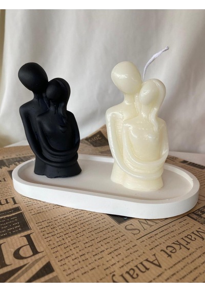 Bernami Vazo Pinterest Kadın Erkek Çift Mum Ve Biblo + Organizer Dekoratif Tabaklı Set 3 Parça Diğer