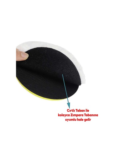 Pasta Cila Polisaj Süngeri 115 Mm Cırt Tabanlı Kuzu Postu Yünü Pedi Keçesi Parlatma