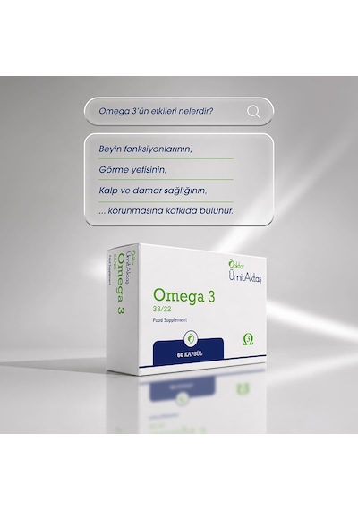 Dr. Ümit Aktaş Omega 3 33/22 Takviyesi 60 Kapsül