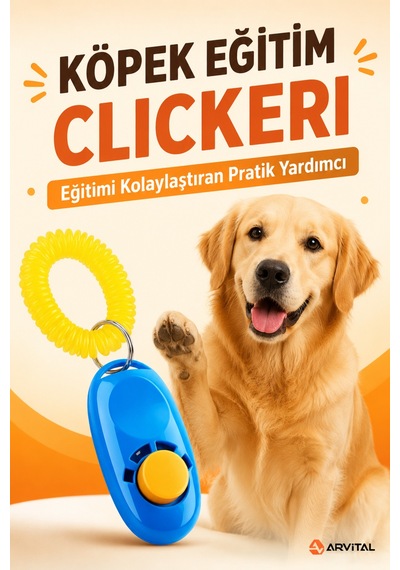 Köpek Eğitim Clicker Bilek Askılı Sesli Eğitim Aparatı