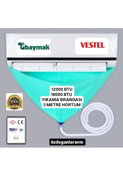 Dogant Xxl Klima Temizleme Brandası 3 Metre Hortumu 12000 Ve 1800