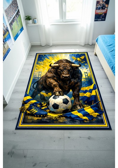 Taraftar Halısı Futbol Topu Desenli Antialerjik Kaymaz Taban Çocuk & Genç Odası Kilim Lacivert-sarı Lacivert-sarı Taraftar Halısı Futbol Topu Desenli Antialerjik Kaymaz Taban Çocuk & Genç Odası Kilim Lacivert-sarı Lacivert-sarı