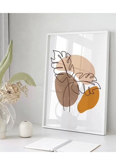 Çerçevesiz Poster Çizgisel Bitki No 2
