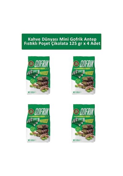 Kahve Dünyası Mini Gofrik Antep Fıstıklı Poşet Çikolata 4 x 125 G