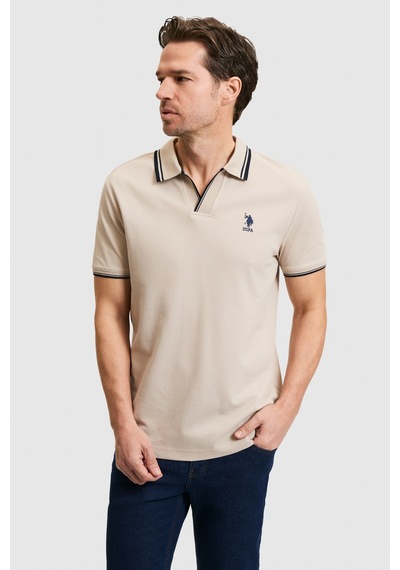 U.s. Polo Assn. Erkek Taş Tişört 50323894-vr049 Taş Rengi