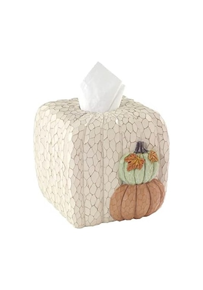 Avanti Linens - Peçete Kutusu Kapağı, Dayanıklı Reçine Banyo Aksesuarları Minnettar Yama Koleksiyonu 16.5 x 12.2 x 11.2 CM
