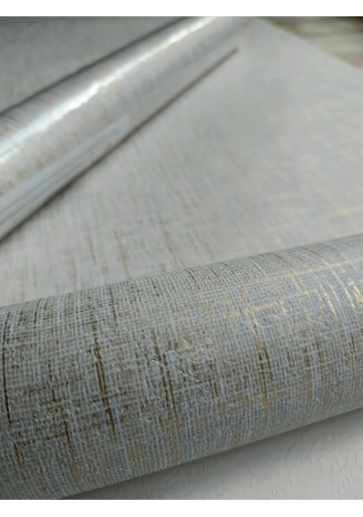 Krem Üzerine Işıltılı Gold Hafif Kabartmalı Sade Duvar Kağıdı 5²