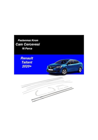 Renault Taliant 2020+ 16 Parça Tamtur Krom Cam Çıtası