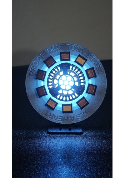 3d Arc Reaktör Led Masaüstü Lamba Futuristik Teknoloji Temalı Dekoratif Işıklı Tasarım Mavi
