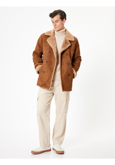 Koton Slim Fit Mont Süet Görünümlü İçi Peluşlu Düğmeli Kahverengi 5wam20071hw Kahve Kahverengi Koton Slim Fit Mont Süet Görünümlü İçi Peluşlu Düğmeli Kahverengi 5wam20071hw Kahve Kahverengi