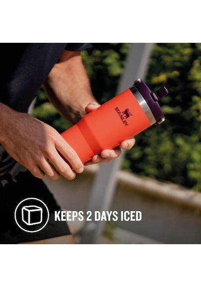 Stanley Iceflow Flip Straw Tumbler Pipetli Termos Bardak, Turuncu Diğer