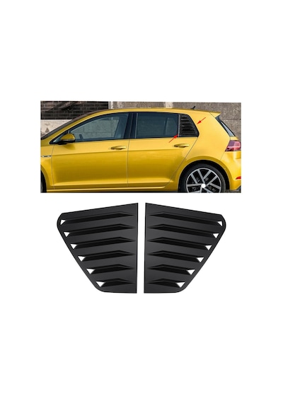 Volkswagen Golf 7 - 7.5 Kelebek Cam Kaplama Vizörü Parlak Siyah