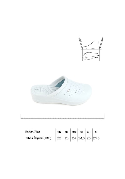 Gezer 04770-26 Anatomik Sabo Terlik 36-41 Beyaz