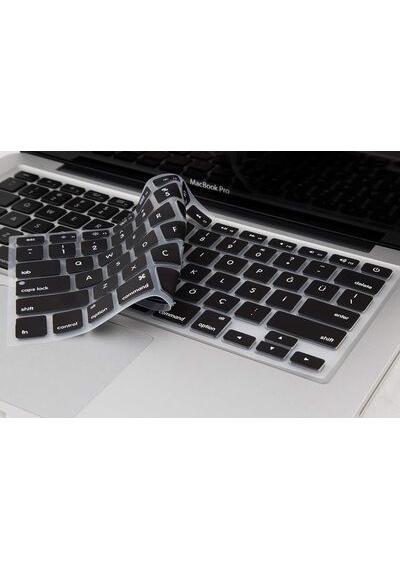 Lexroo Apple Macbook 13' Pro Touch Bar A1706 Klavye Koruyucu Silikon Ped - Siyah