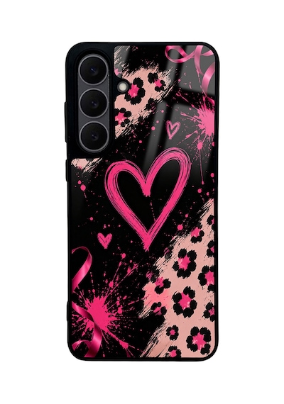 Galaxy S25 Fe Kılıf Kamera Lens Korumalı Desenli Silikon Üstün Koruma Hesaplı Dünya Pembe Kalp