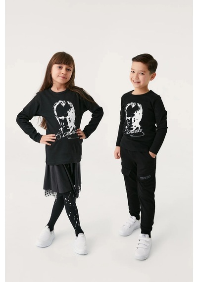 Atatürk Baskılı Unisex Çocuk Body 23mcck322180739-siyah Siyah