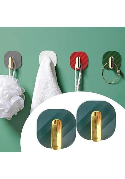 2li Yapışkanlı Retro Askılık Dolap Kapak Kulpu Yeşil Çok Renkli