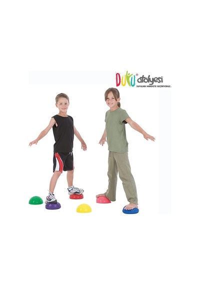 Tırtıklı Yarım Daire Denge Topu 6'lı Set Dikenli Duyu Adım Taşı
