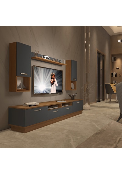 Decoraktiv Trendstyle 5220da Mdf Tv Ünitesi Tv Sehpası Ceviz - Antrasit