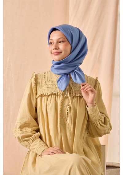 Silk Home Düz Shiny Eşarp 75006-66 Gök Mavi