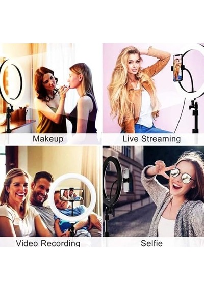 Youtuber Led Işıklı Halka 13 İnch 33cm Selfie/yayıncı/makyaj Işığı 210 Cm Tripod