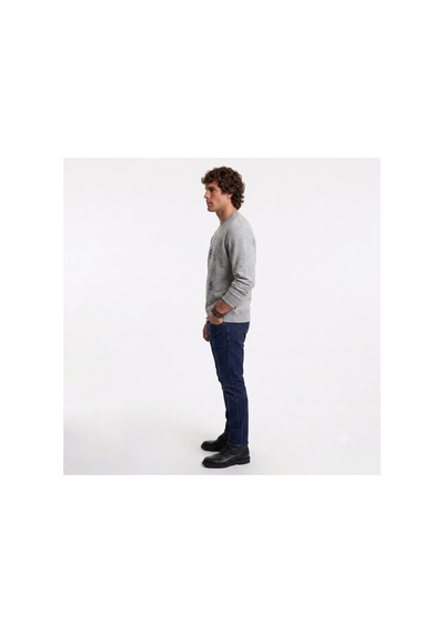 Levi's Bisiklet Yaka Pamuk Graphic Erkek Sweatshirt Gri