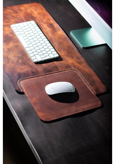 Hakiki Deri Masa Mat Deri Oyuncu Mouse Pad Yazı Masası Altlığı Sümen 35x70 Cm