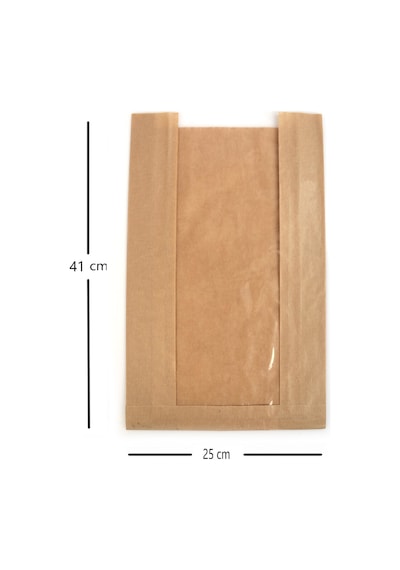 Anadolu Kağıtçılık Pencereli Şamua Kraft Kese Kağıdı 10 Kg 25 Cm X 41 Cm