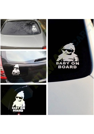 Baby On Board Arabada Bebek Var Cam Oto Sticker Etiket Yapıştırma