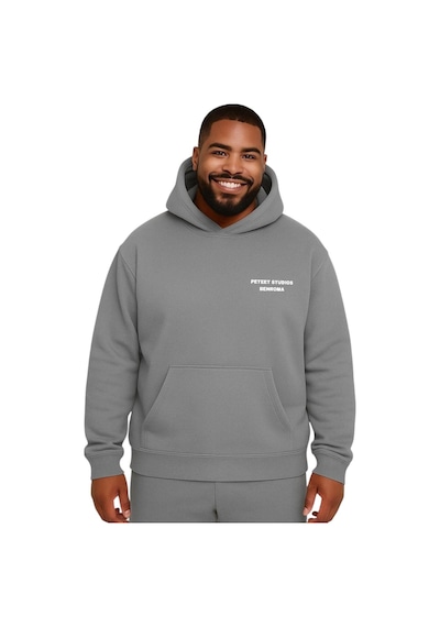 Benroma Peteet Studıos Baskılı Büyük Beden Unisex Sweatshırt Gri