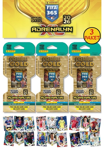 Panini Premium Gold 2026 Adrenalyn Xl Futbolcu Kartı Special Edition 3 Paket 30 Kart