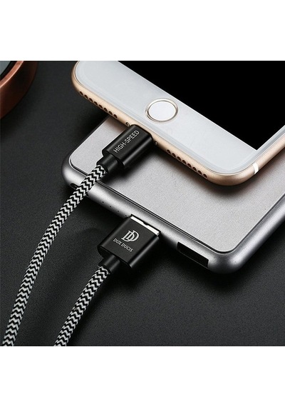 Dux Ducis K-One Cable Usb Lightning Şarj Kablosu 1 Metre Siyah