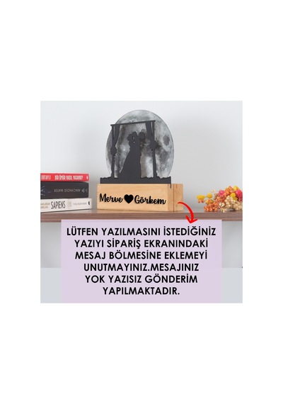 Led Işıklı Pleksi Dolunay Kişiselleştirilebilir Biblo Mariage Sarılan Gelin Damat Anahtar Askılı Gri - 737336431 Gri