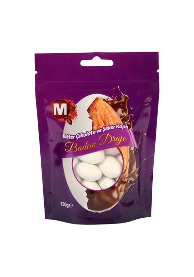 Migros Bitter Çikolata & Şeker Kaplı Badem Draje 150 G - 8 Adet Tarı