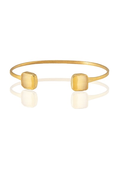 Kadir Jewellery 22 Ayar Altın Kaplama El İşçiliği Zirkon Taşlı Kadın Charm Bileklik Sarı