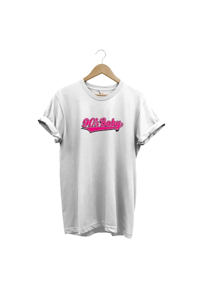 90's Baby 90'lar Çocuğu Baskılı Şık %100 Pamuk Regular Fit Bisiklet Yaka Beyaz T-shirt Beyaz