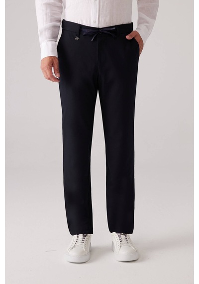 Erkek Lacivert Yazlık Jogger Yan Cep Pantolon