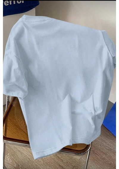 Cepte Panda Baskılı Oversize Unisex Pamuklu Tişört Battal Büyük Beden Tshirt Turkuaz