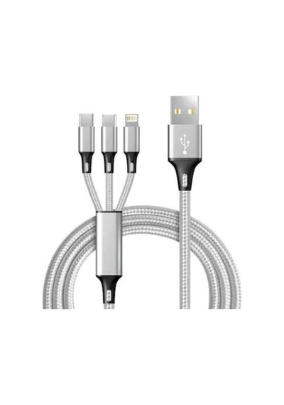 Concord 2.4a 120cm 3 Çıkışlı Mikro Usb Lightning Type-c Kablo