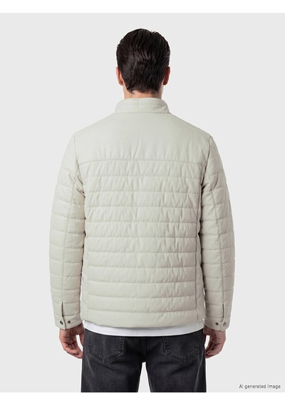 Lcwaıkıkı Classic Bej Regular Fit Dik Yaka Erkek Deri Görünümlü Mont