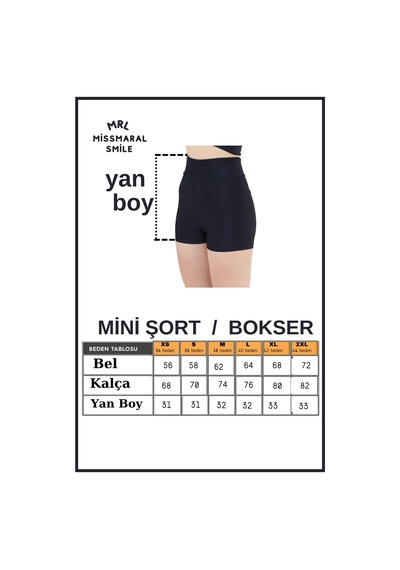 Missmaral Kadın Lacivert Yüksek Bel Toparlayıcı İç Göstermeyen Boxer Şort Deniz, Havuz & Günlük Kullanım Lacivert