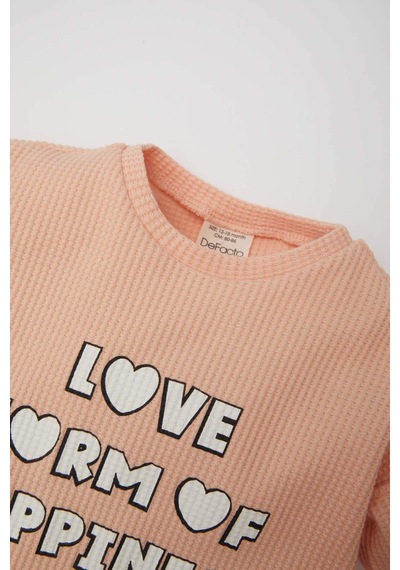 DeFacto Kız Bebek 2'li Takım Waffle Bisiklet Yaka Baskılı Sweatshirt Beli Lastikli Geniş Bol Paça Eşofman Altı E0202A525SPOG577 Turuncu DeFacto Kız Bebek 2'li Takım Waffle Bisiklet Yaka Baskılı Sweatshirt Beli Lastikli Geniş Bol Paça Eşofman Altı E0202A525SPOG577 Turuncu