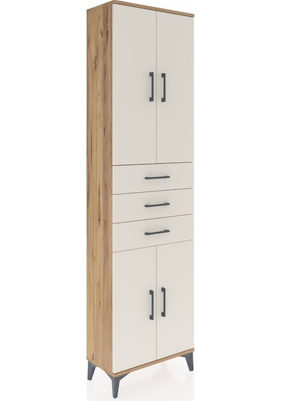 Arges Dolap 4 Raflı 3 Çekmeceli 4 Kapaklı 60x30x221 Çam-aytaşı Atlas Çam