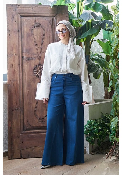 1162-denim Pantolon Etek Lacivert Lacivert