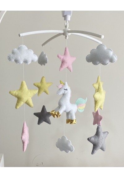 Ünicorn Figürlü Müzikli Bebek Odası Dönence