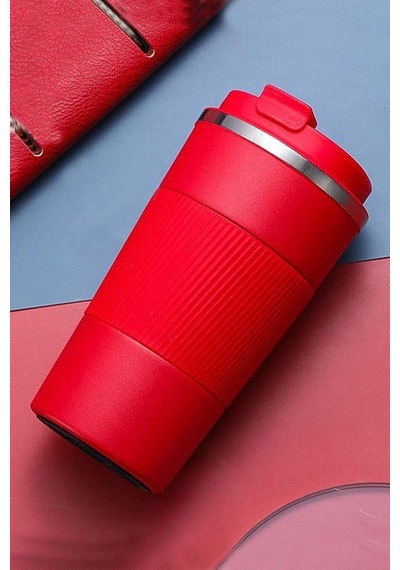 Tusah Çift Katmanlı Paslanmaz 304 Çelik Termos Bardak 500 Ml Termos Mug Kupa Araç Kahve Çay Termos Tek Ebat Kirmizi Çok Renkli