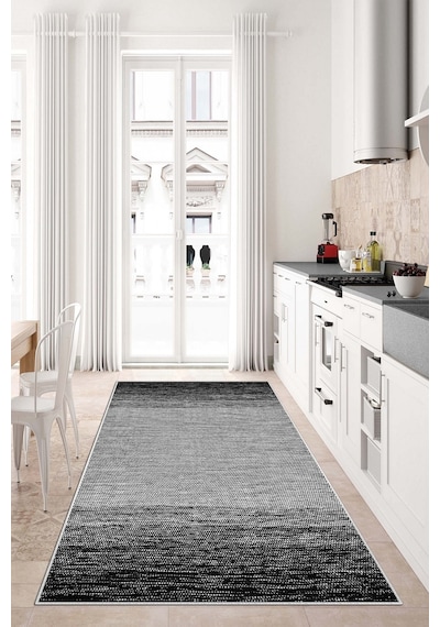 West Home Dijital Baskı Yıkanabilir Kaymaz Taban Mutfak Halısı Salon Halısı Ve Yolluk Wh 539 Black