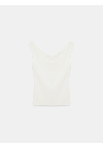DİLVİN 32940 V Yaka Top-ekru