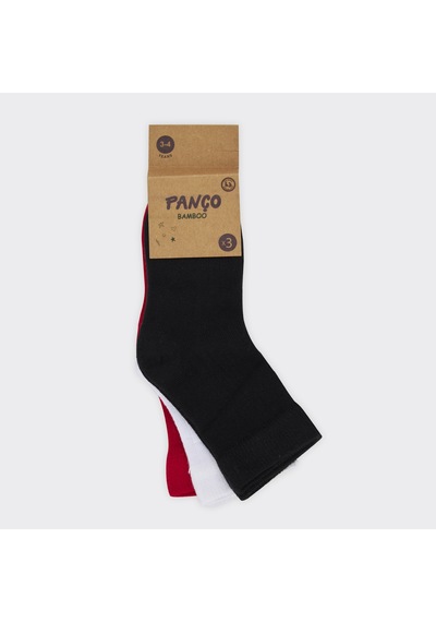 Panço Unisex Çocuk Çizgili Soket Çorap Set Renkli